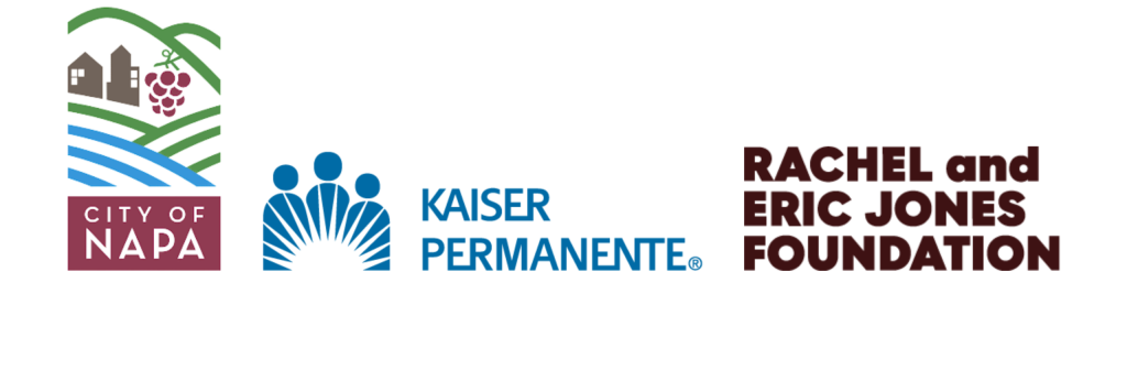 Logos of City of Napa, Kaiser Permanente, and Rachel and Eric Jones Foundation arranged in a row.